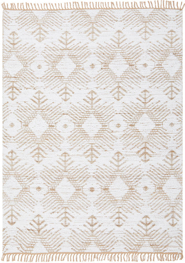 Rosa Bodhi Natural & White Jute Bohemian Tribal Pattern Rug